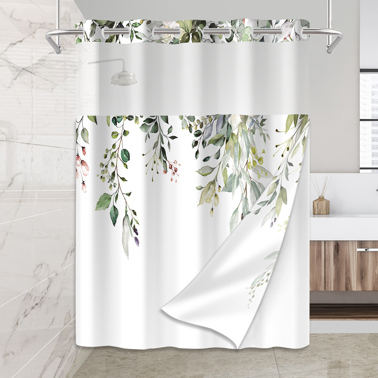 Dakota Fields Waterproof 74" Shower Curtains With Liner Included | Wayfair